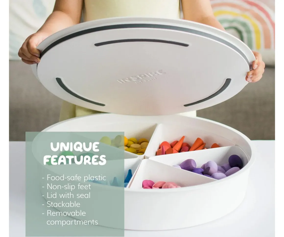 Bandeja Sensorial PlayTray con Compartimentos y Tapa Extraíbles