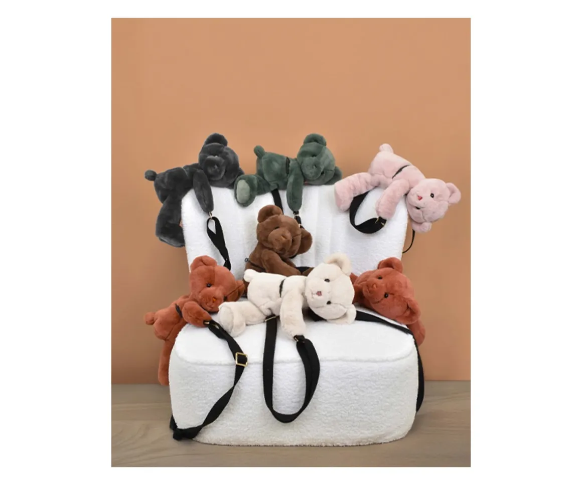 Bolso Osito de Peluche Rosa 30cm