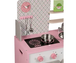Cocina de Madera Macaron Blanca y Rosa