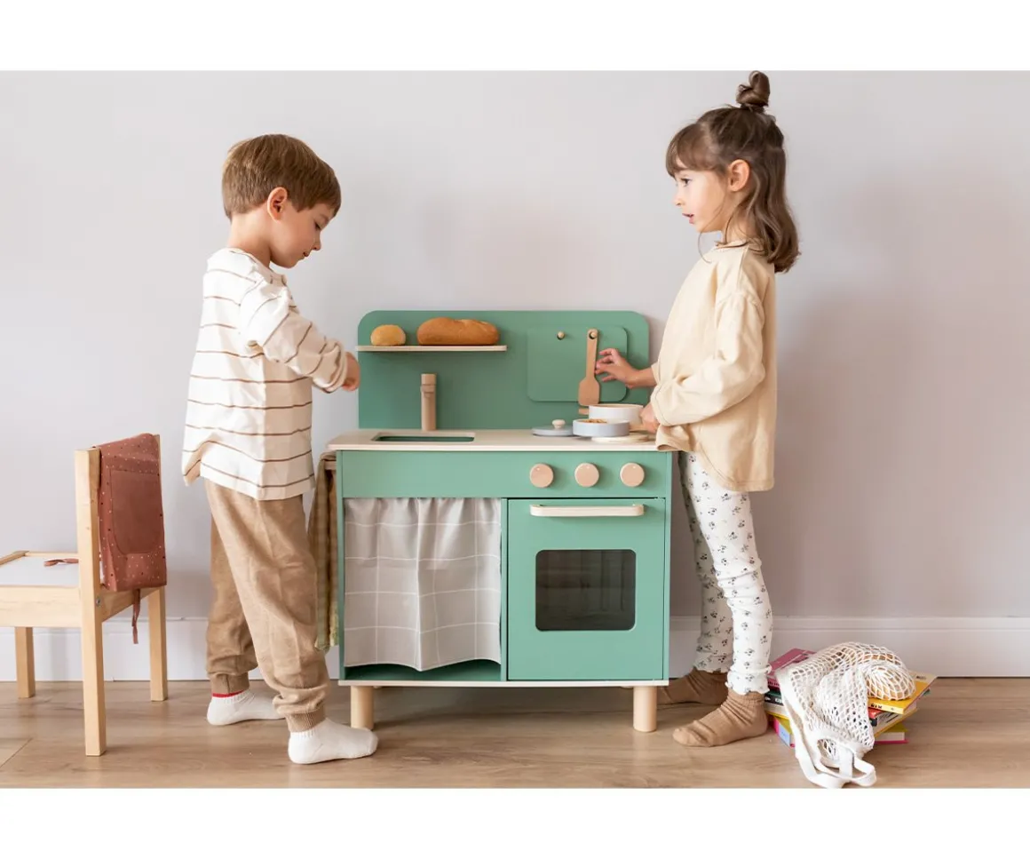 Cocina de Madera Sweden Vintage con Accesorios