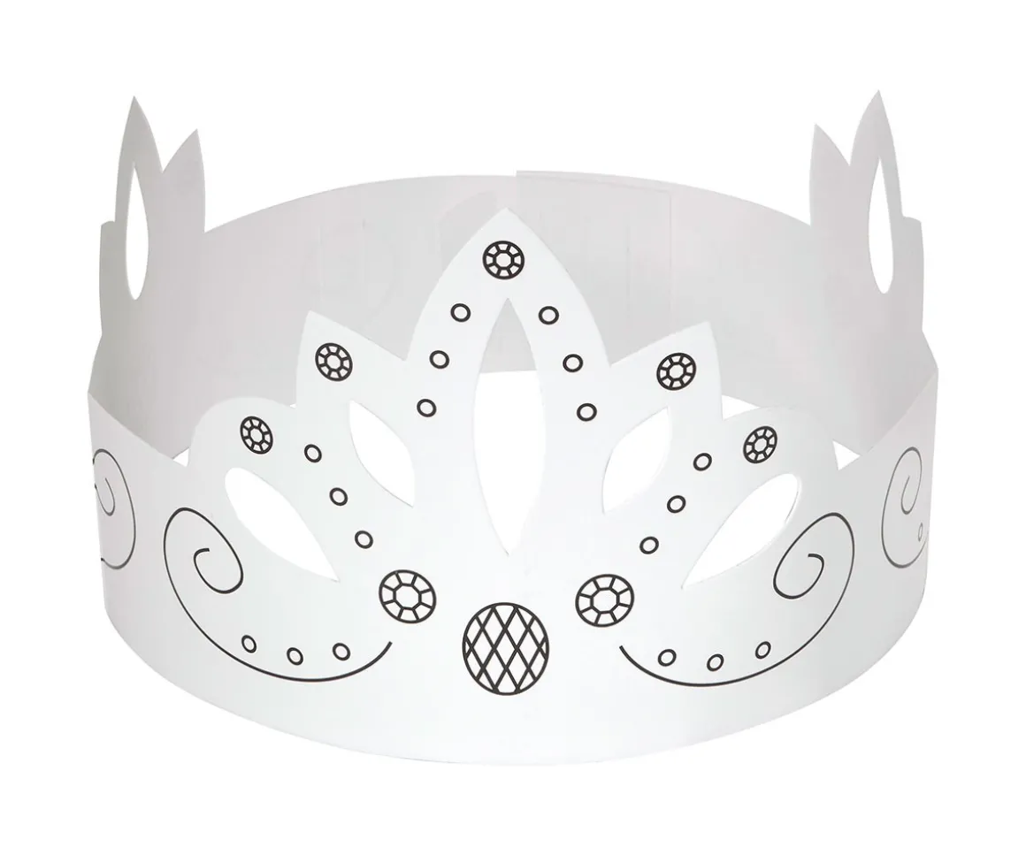 6 Coronas de Papel Folia White Crown