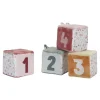 4 Cubos Apilables Blanditos Flores y Mariposas