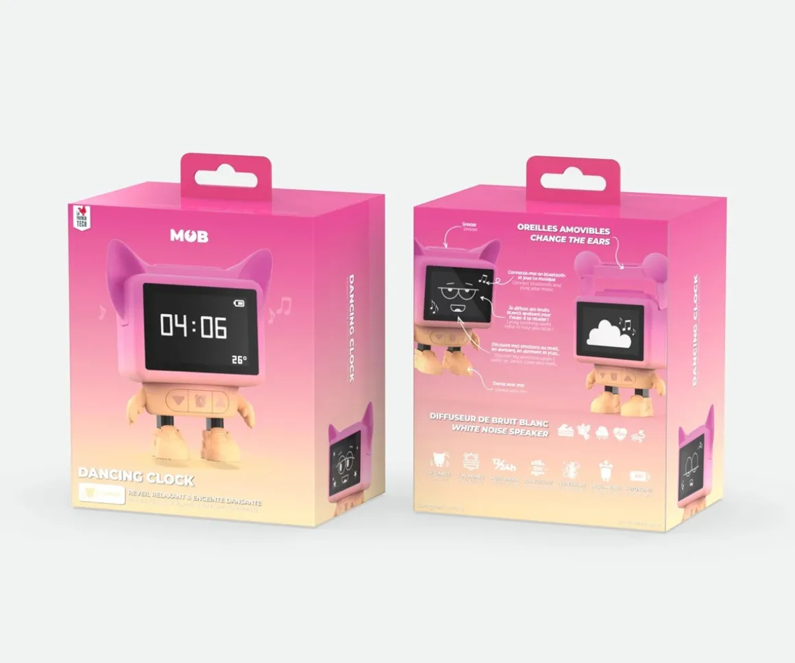 Despertador-Altavoz Dancing Clock Pink