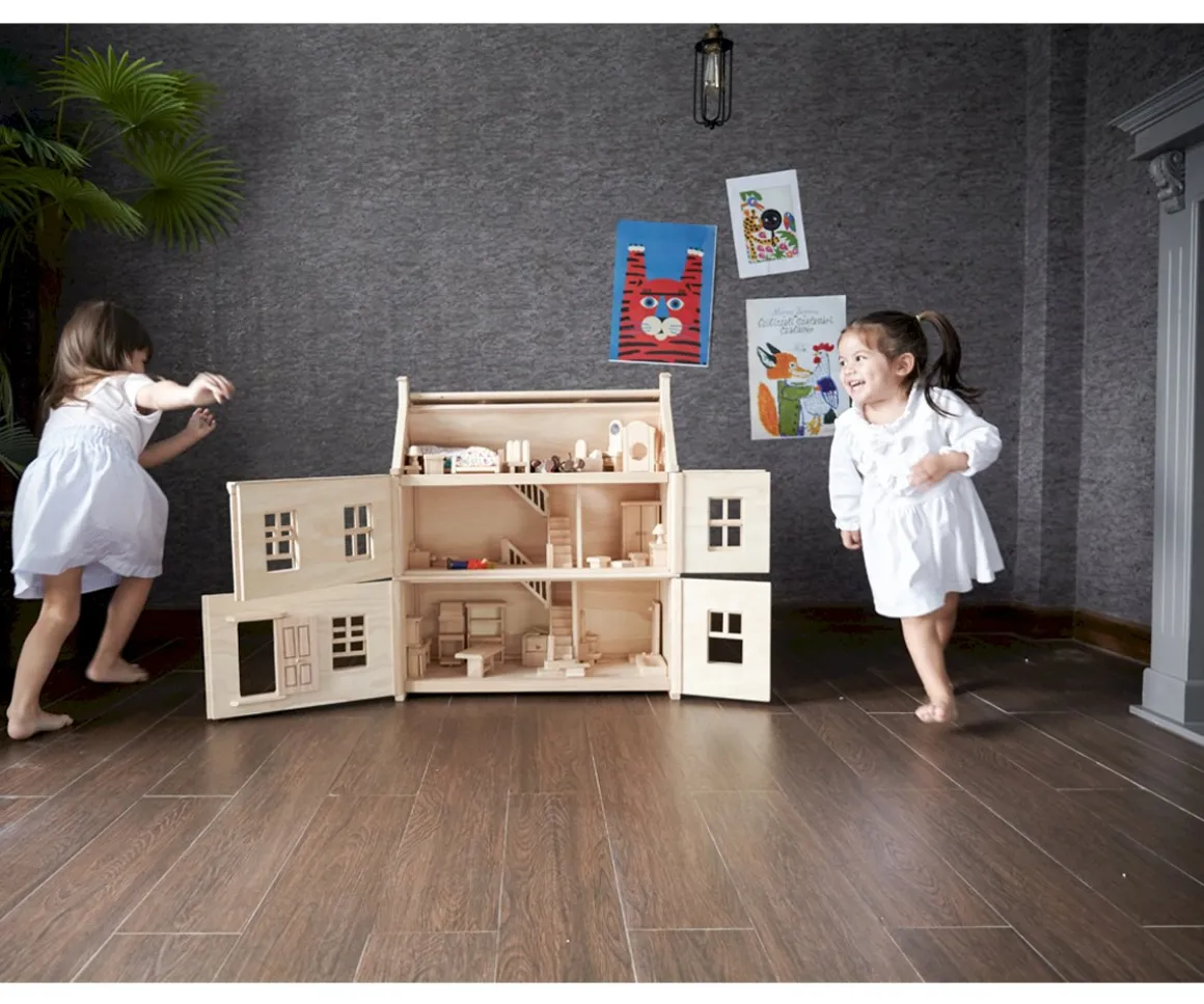 Dormitorio Clásico para Casa de Muñecas