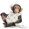 Lola la Chimpancé con Pelele Musa Flores Marrones