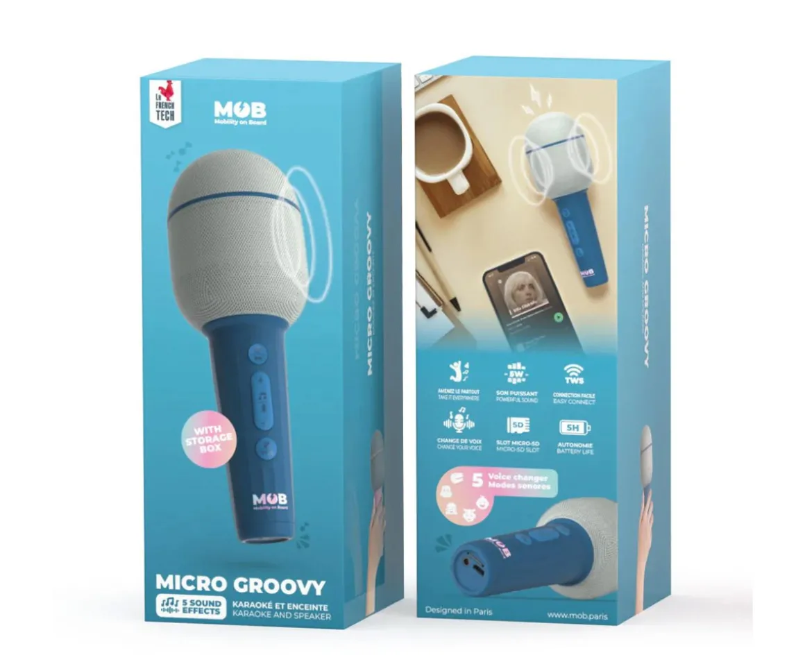 Micrófono Inalámbrico y Karaoke Micro Groovy Navy