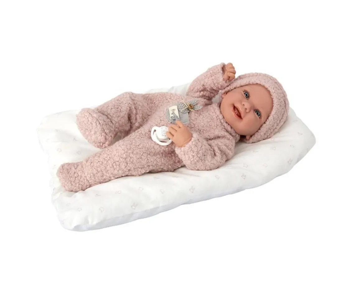 Muñeca Bebé Elegance Zoe Vinilo con Cojín y Chupete 42 cm