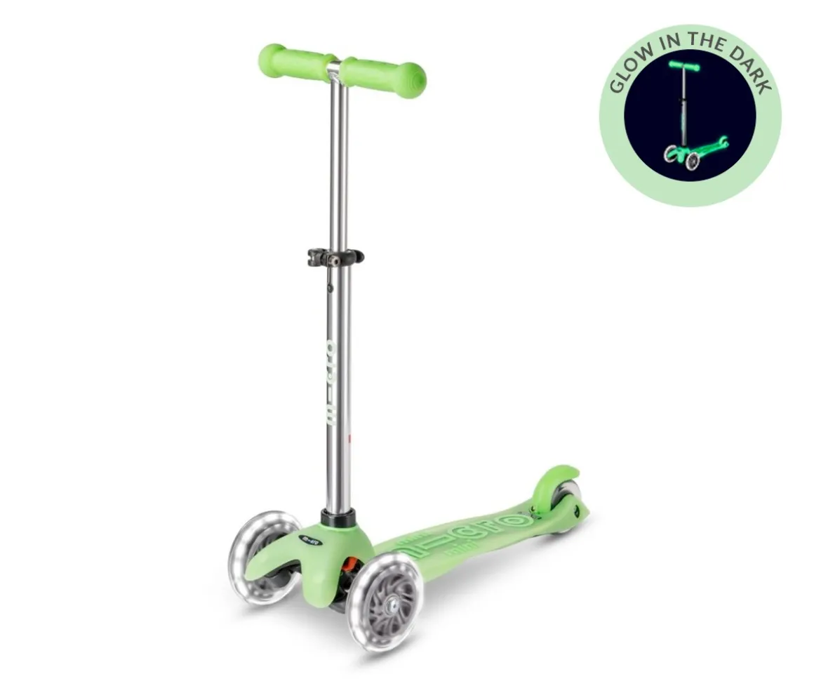 Patinete Mini Micro Deluxe Glow Lime con Luces LED + Molinillo Unicornio