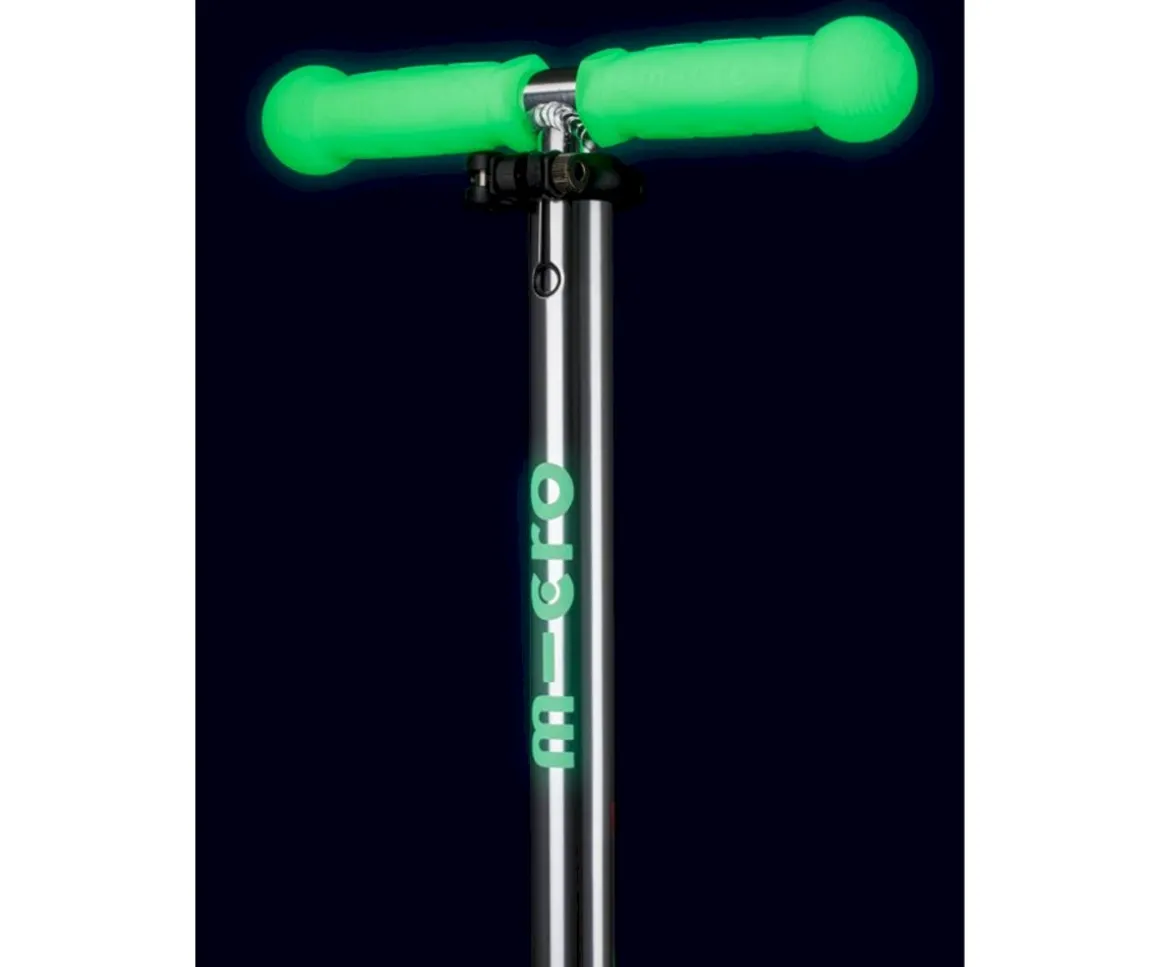 Patinete Mini Micro Deluxe Glow Lime con Luces LED + Molinillo Cohete