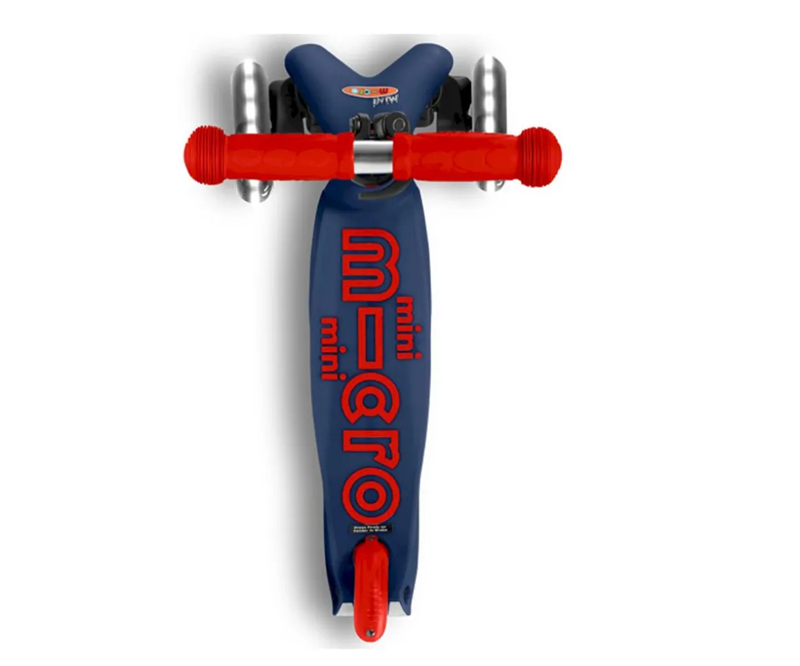 Patinete Mini Micro Deluxe Marino/Rojo Luces LED