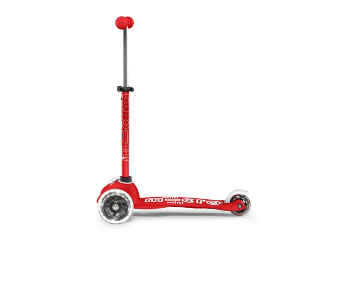 Patinete Mini Micro Deluxe Rojo Luces LED