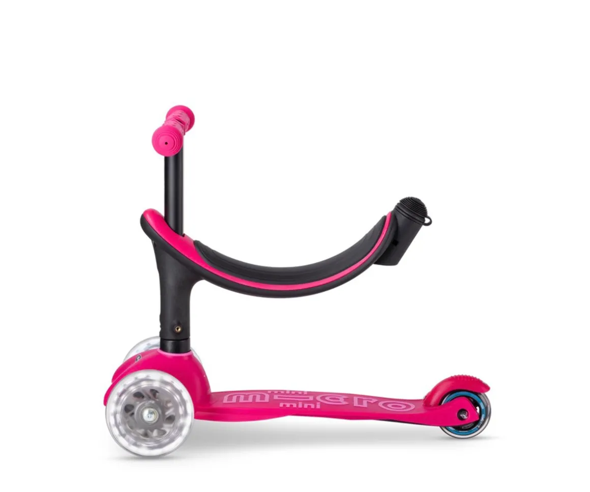 Patinete Mini Micro 4 en 1 Deluxe LED Rosa
