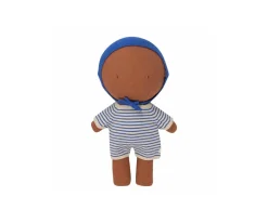 Pelele Gommu Corta Rayas Azul Crema