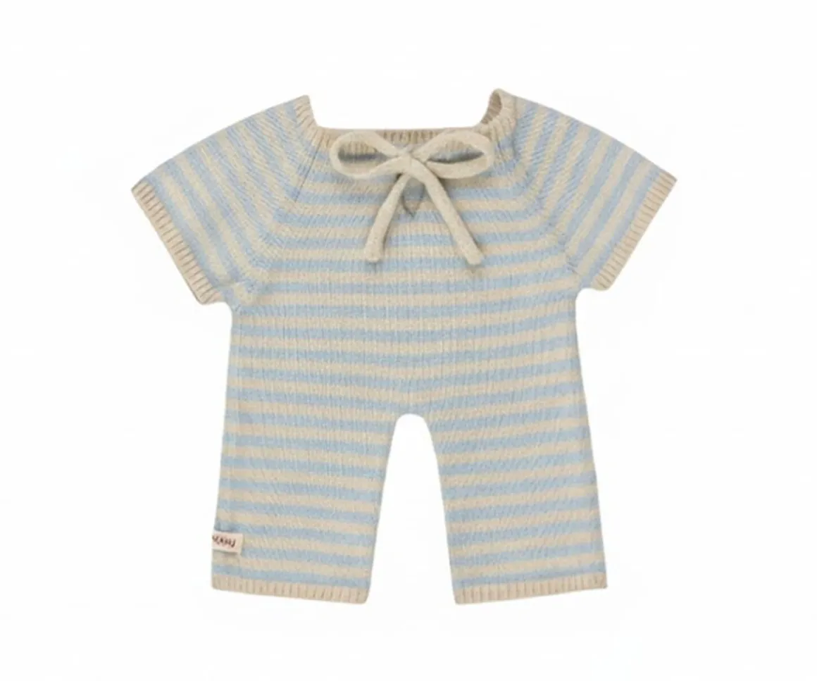 Pelele Largo para Muñecos Gommu Rayas Azul-Crema