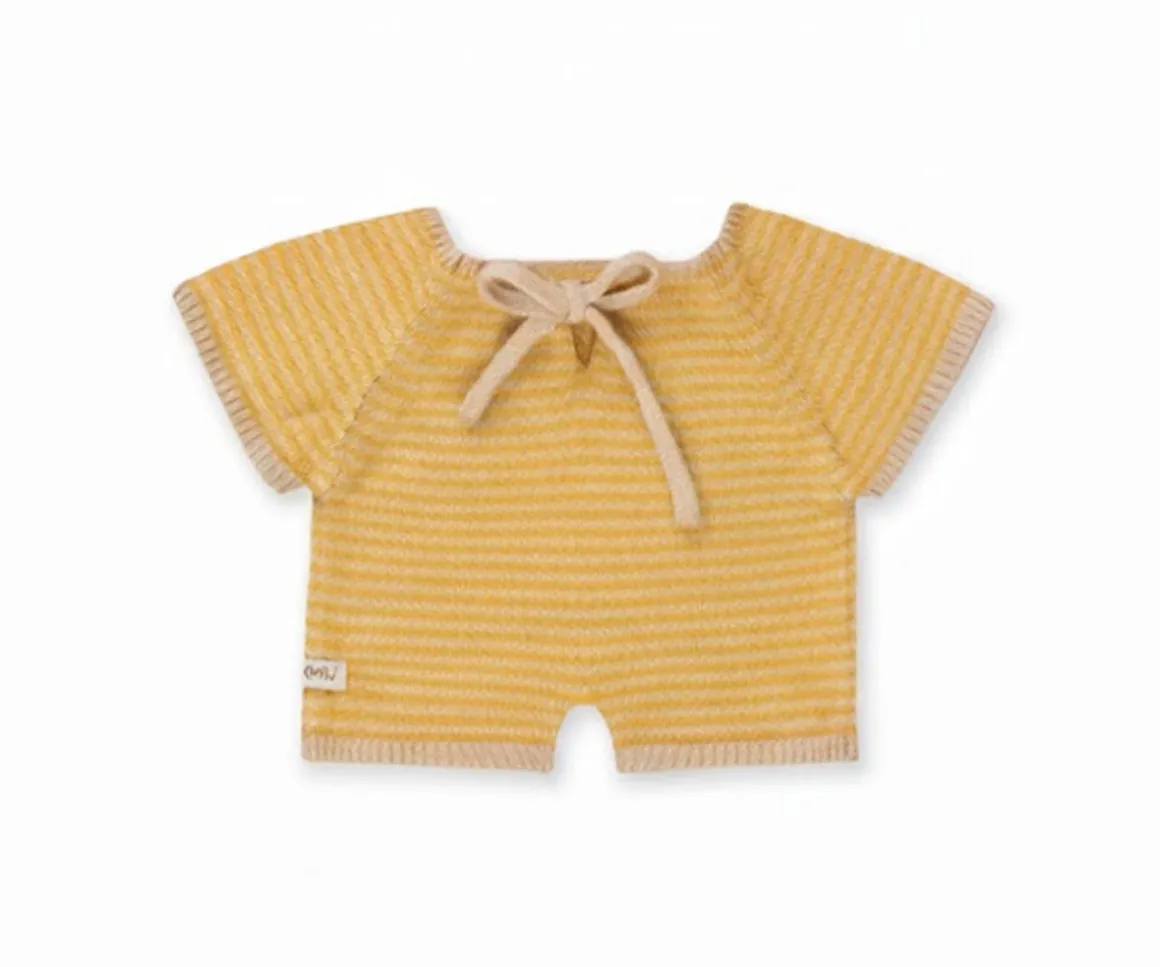 Pelele para Muñecos Gommu Rayas Amarillo-Crema