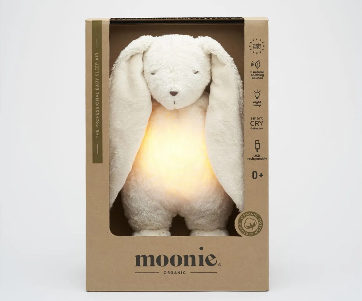 Peluche Luz-Sonido Conejo Orgánico Moonie 2.0 Polar Personalizable