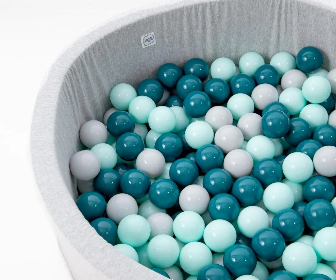 Piscina Bolas Para Bebé Gris Claro. Teal, Gris Claro y Menta