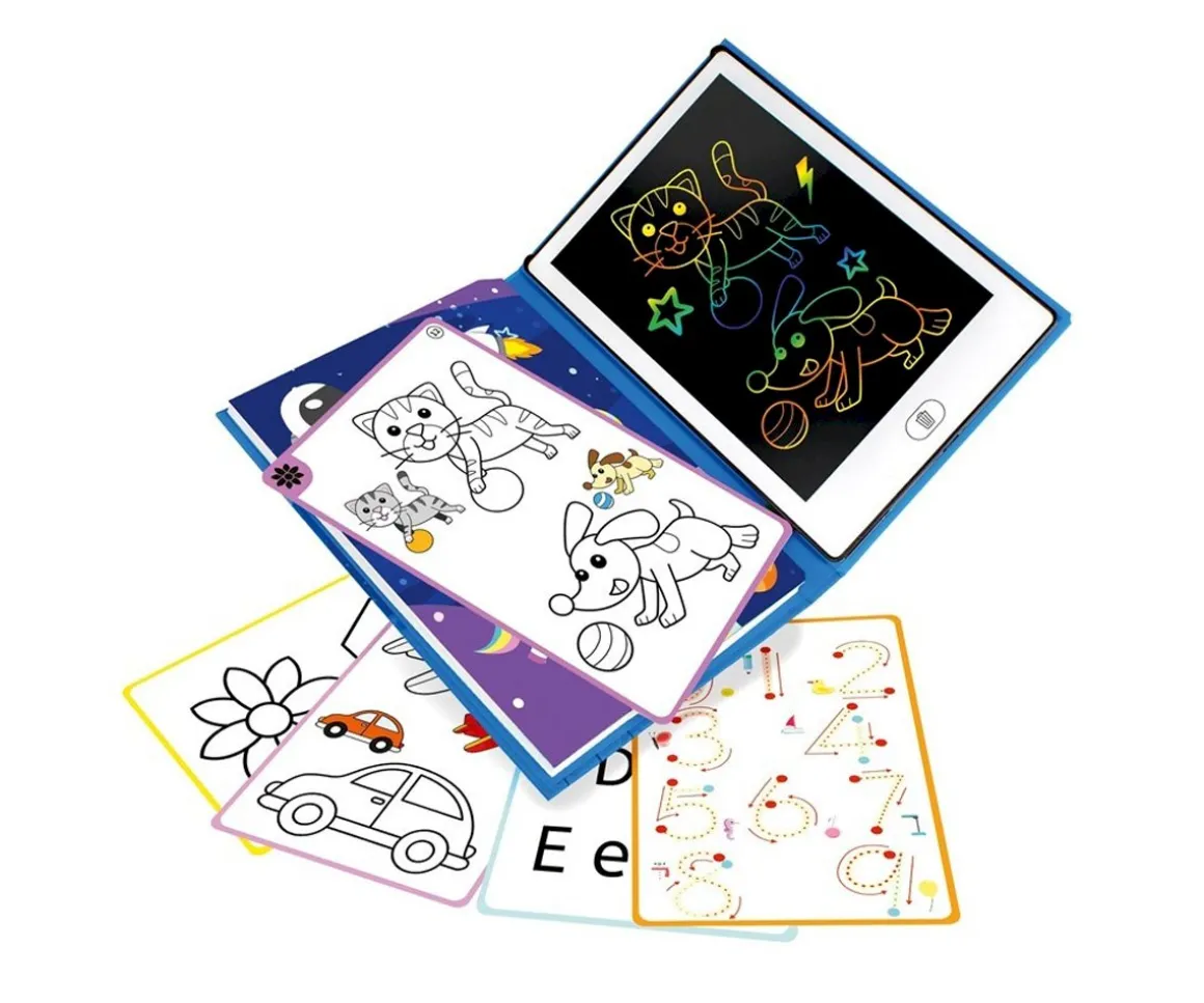 Pizarra LCD Libro de Dibujo con 20 Plantillas de Dibujo