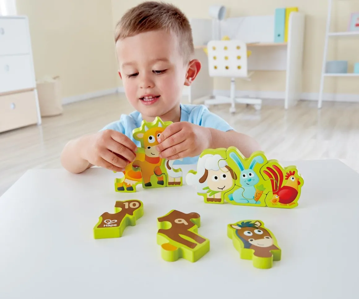 Puzzle Números y Animales de Granja