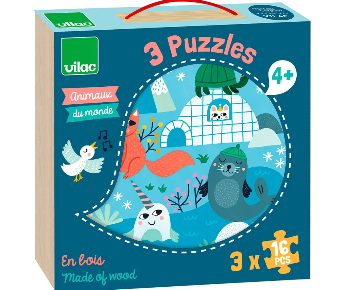 3 Puzzles Animales del mundo