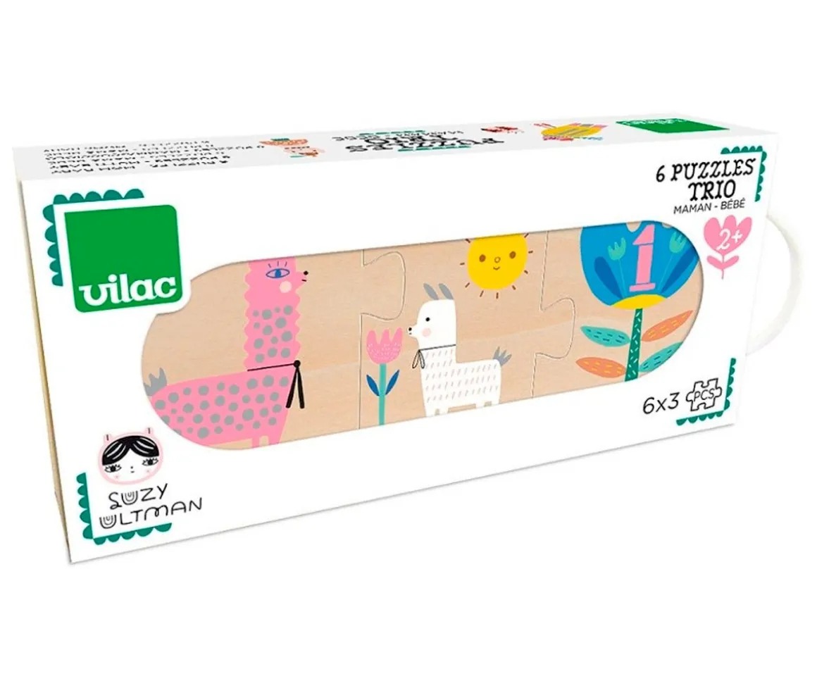 6 Puzzles de Madera Mamá y Bebé
