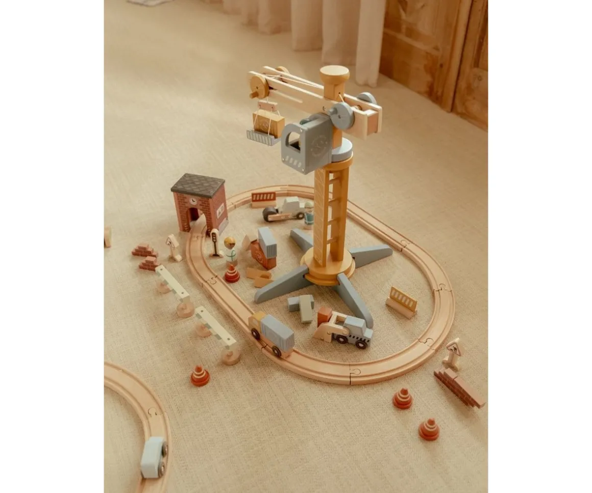 Set de Construcción con Grúa de Madera FSC