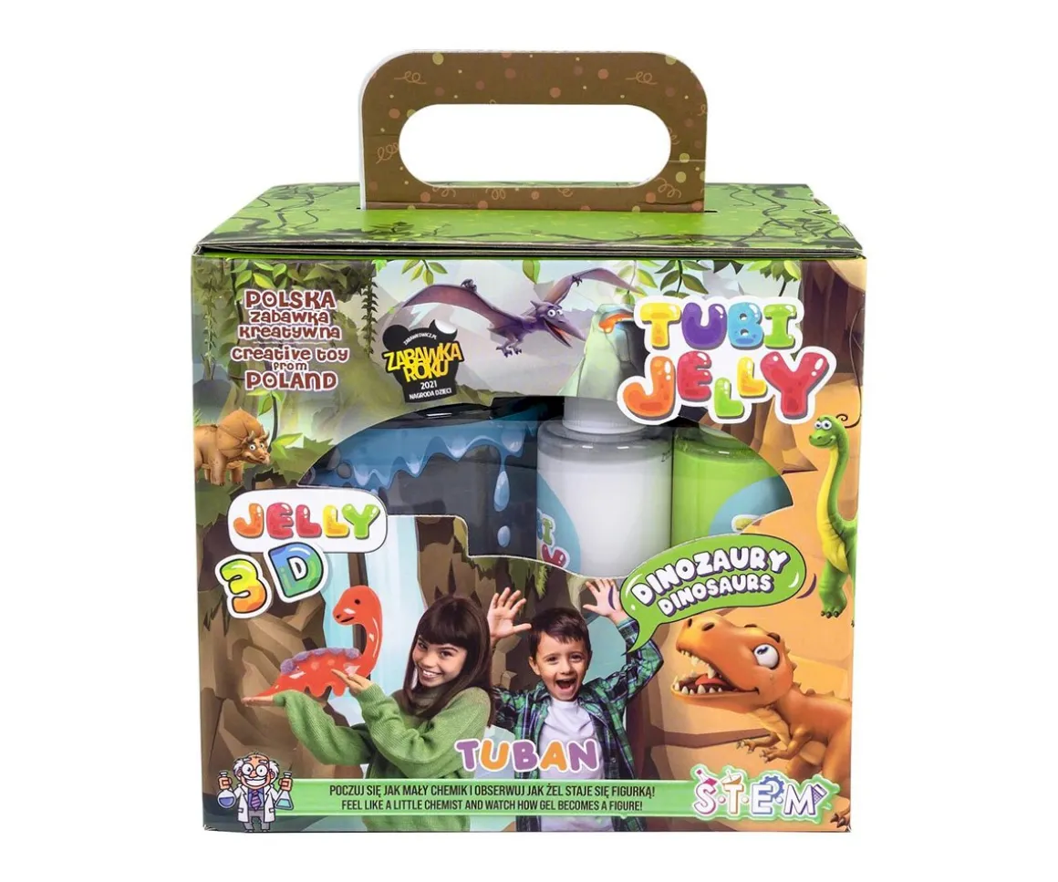 Set Gelatina 6 Colores y Pequeño Acuario Dinosaurios