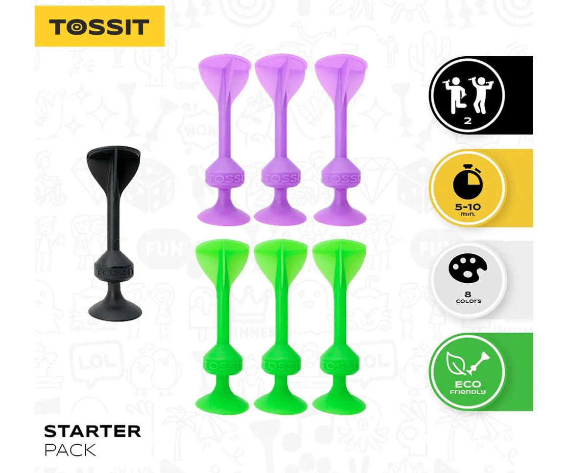 Set Starter de 7 Dardos de Silicona con Ventosa Verde + Morado