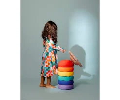 Stapelstein Set Super Confetti Rainbow Classic 6+1 Board Nuevo