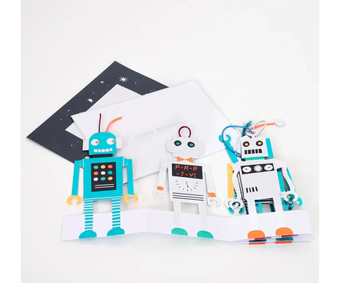 Tarjeta de Cumpleaños Robots